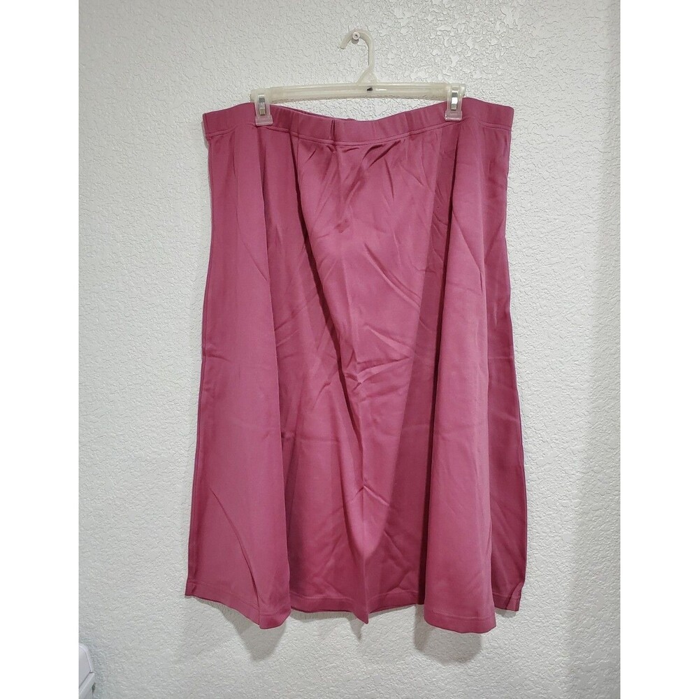 Only Necessities Mauve pull on stretch flare elastic waist 33" long skirt 3X New